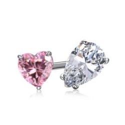 Peach Pink Diamond Sterling Silver Ring